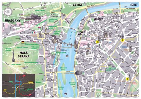 Old town prague map - Map of prague old town square (Bohemia - Czechia)