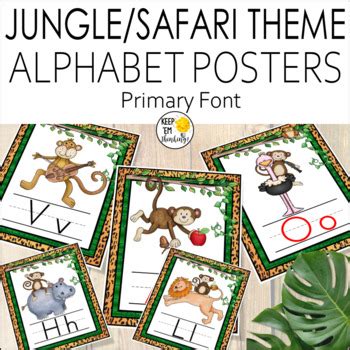 Jungle Alphabet Posters Primary Font - Jungle Theme Classroom Decor