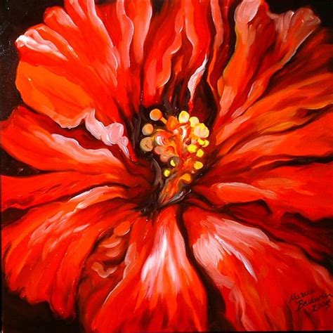 Red Hibiscus - by Marcia Baldwin from Florals