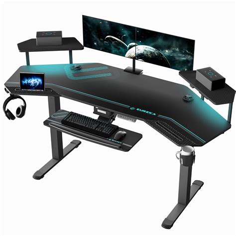 Buy EUREKA ERGONOMIC Gaming Desk, Standing Desk Keyboard Tray, Wing ...