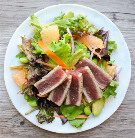 Perfectly Seared Ahi Tuna Steak Salad | Domesticate Me