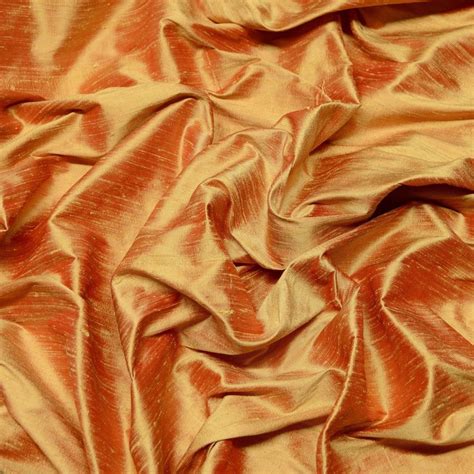 Iridescent Gold Spice Dupioni 100% Silk Fabric, 54" Wide, By The Yard ...