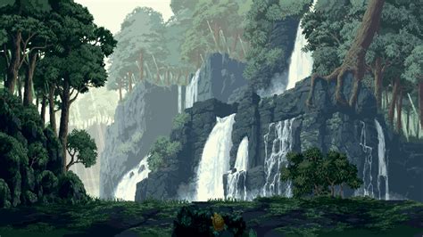 Papel de parede : panorama, Pixel arte, floresta tropical 1920x1080 ...