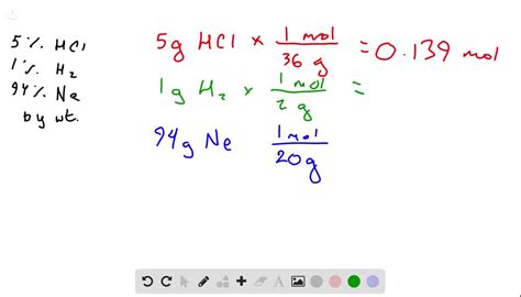 SOLVED:Determine the mole fraction of each gas in the mixture shown in ...