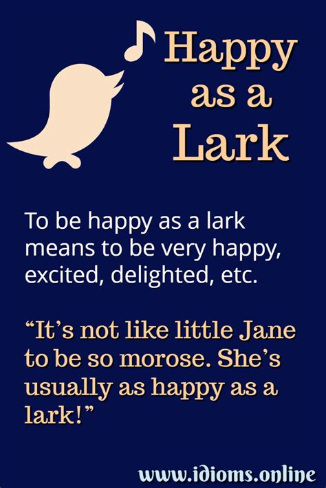 Happy as a Lark | Idioms Online