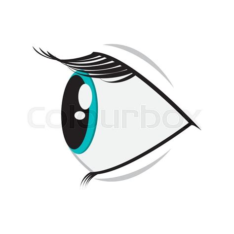 Flat design cartoon eye profile icon ... | Stock vector | Colourbox