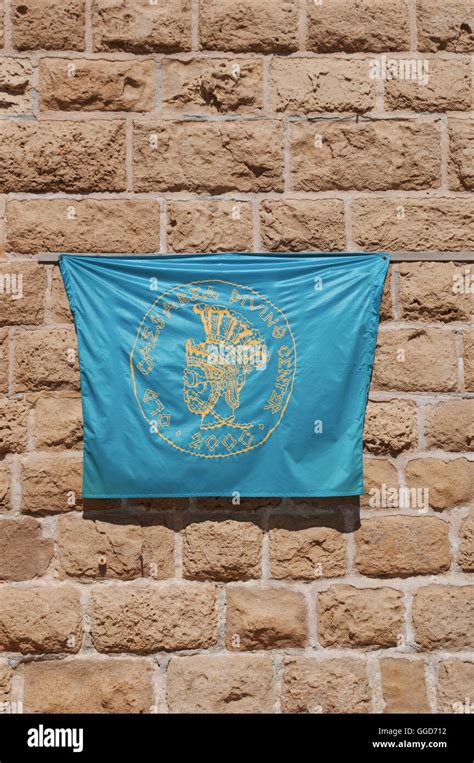 Israel: flag of the Old Caesarea Diving Center in the Caesarea national ...