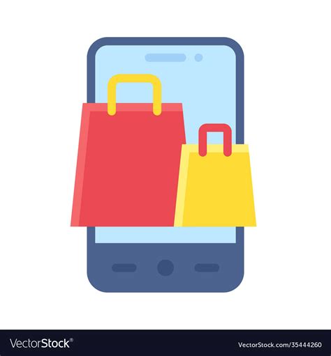 Shopping app icon mobile application Royalty Free Vector