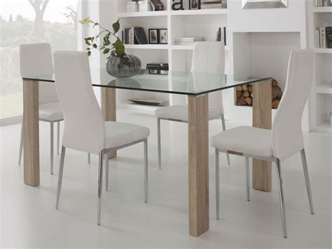 Table de cuisine moderne en verre