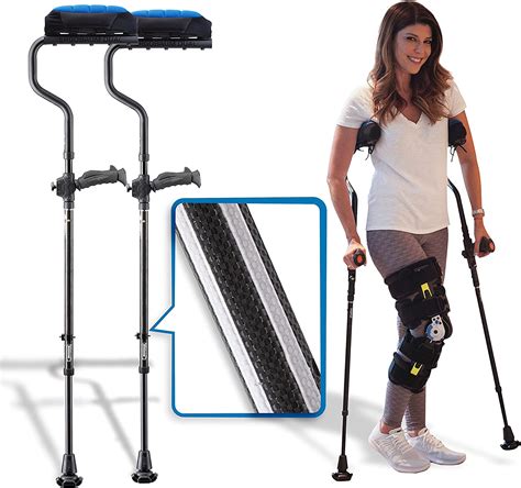 Buy Ergobaum Dual Black Cobra5' to 6'6'' Ergonomic Underarm Crutches 1 ...