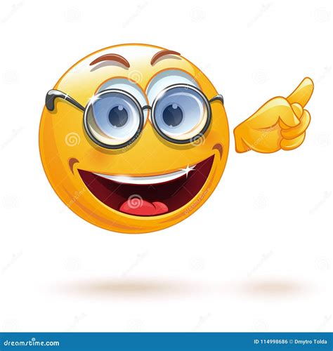 Smart smiley with glasses stock vector. Illustration of face - 114998686