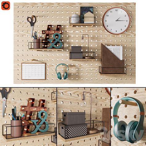 Perforated board organizer 2 - Other decorative objects - 3D model