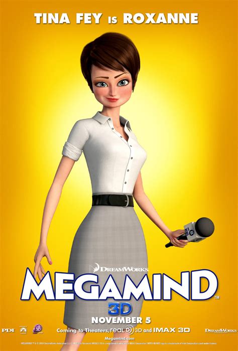 5 Megamind character posters: Metro Man, Minion, Roxanne, Tighten, Megamind