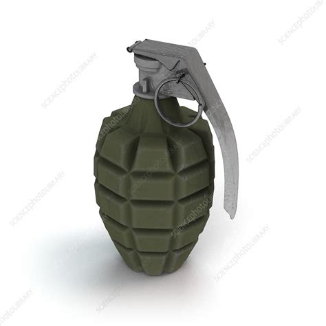 Mk 2 grenade, artwork - Stock Image - C020/8982 - Science Photo Library