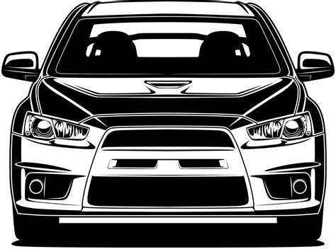 Black and white car vector illustration for conceptual design 7478439 ...