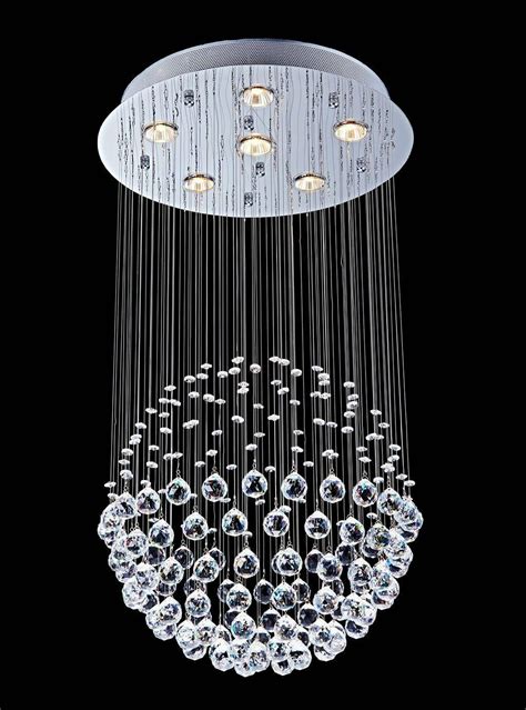 Modern Crystal Chandelier Light Rain Drop Ball Ceiling Light LED ...