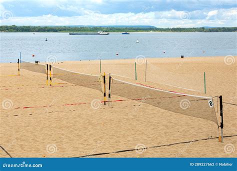 Volleyball Nets on the Beach Stock Photo - Image of volley, sand: 289227662