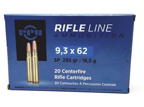 PPU 9.3x62 Mauser Ammunition Metric Rifle PP9362 285 Grain Soft Point ...