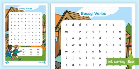 Bossy Verbs Word Search - Twinkl - KS1 (teacher made)