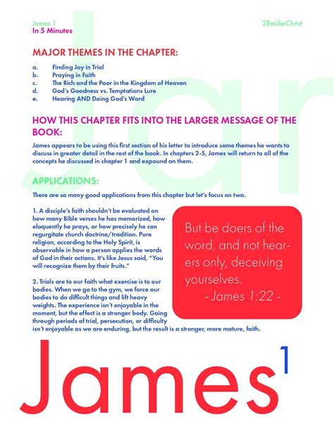 Summary of James 1 in 5 Minutes - Quick Bible Study | Bible study james ...