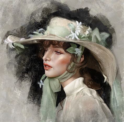 HD wallpaper: Lady with hat, art, girl, painting, pictura, portrait ...