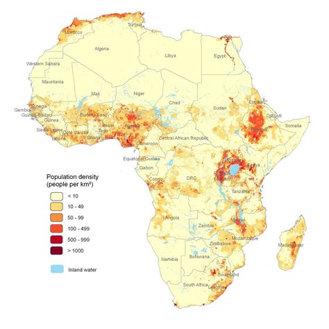 Population Density Map Of Africa