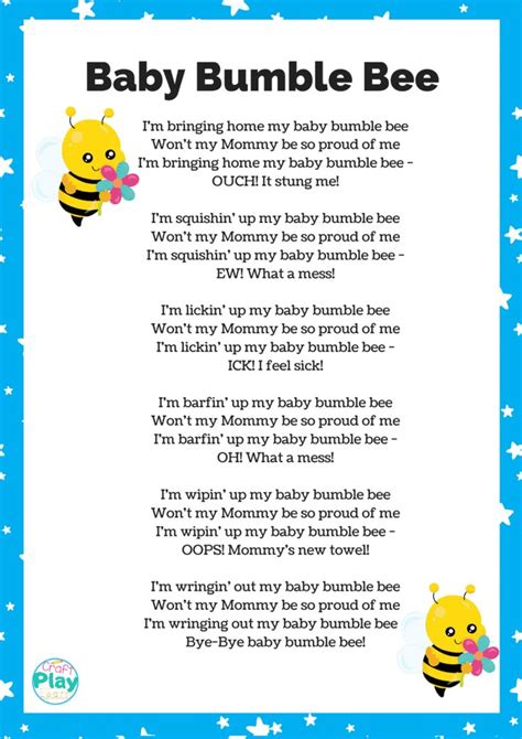 Baby Bumble Bee Song: Activities and Lessons | Classroom songs ...