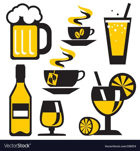 Icons drink Royalty Free Vector Image - VectorStock