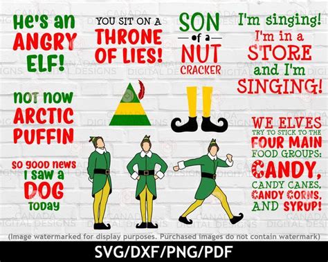 Buddy the Elf quote svg bundle, Elf movie svg bundle, Funny Christmas ...