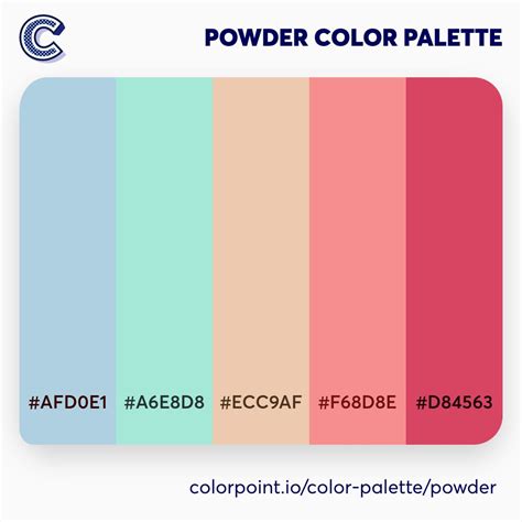 Powder Color Palette includes soft blue, soft cyan, soft orange, soft ...