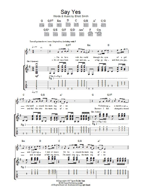 Say Yes by Elliott Smith - Guitar Tab - Guitar Instructor