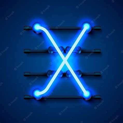 Premium Vector | Neon font letter x, art design signboard. vector ...