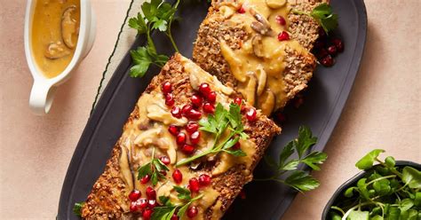 Vegetarian Nut Loaf with Shiitake Mushroom Gravy Recipe | Yummly