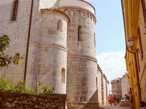 Retro look Krk Cathedral — Stock Photo © scrisman #72114031