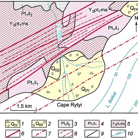 Simplified fragment of the geological map of a scale of 1:200,000 ...