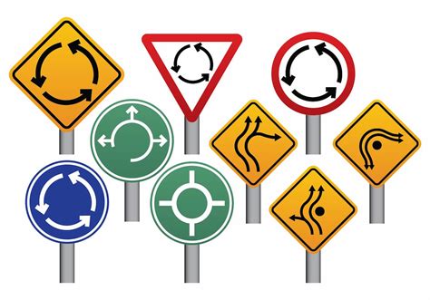 Roundabout Sign Set 121773 Vector Art at Vecteezy