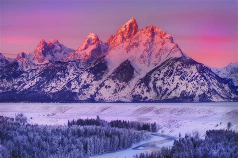 Desktop Wallpapers USA grand teton wyoming Nature Winter 3000x2000