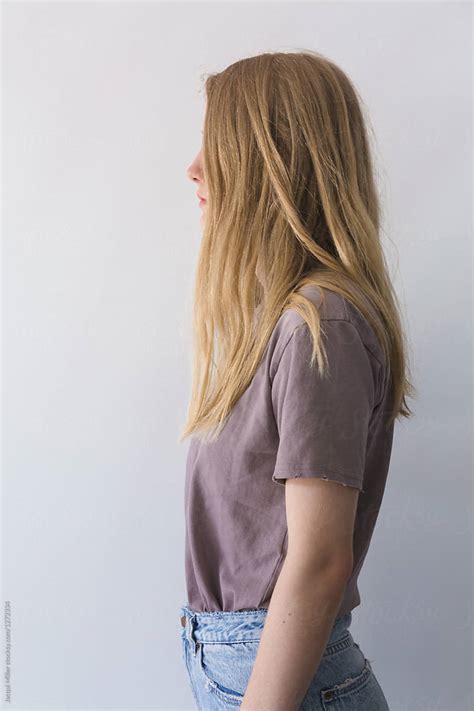 "Side View Of Teen Girl With Messy Blonde Hair" by Stocksy Contributor ...