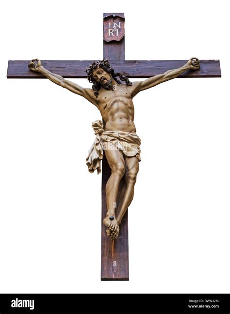 Crucifixion of Jesus Christ isolated on white background Stock Photo ...