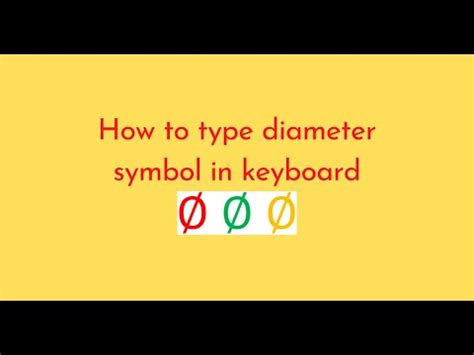 How to type diameter symbol in keyboard - YouTube