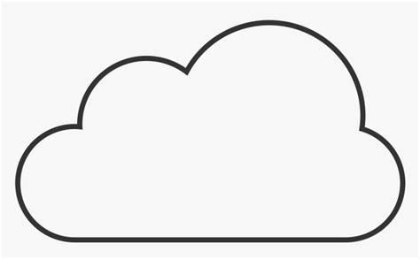 Cloud Clipart Simple - Line Art, HD Png Download , Transparent Png ...