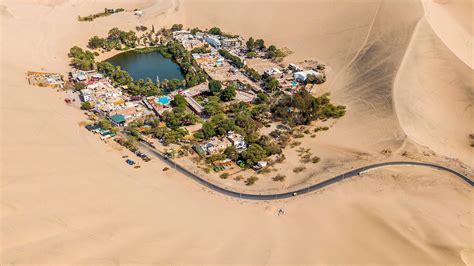 Peru, oasis, aerial view, photography, sand, desert, city, lake, HD ...