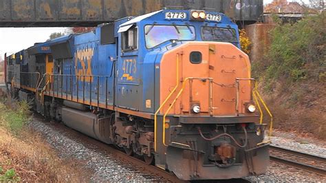 CSX SD70MAc Leading GE ET44AH Tier 4 Engine - YouTube