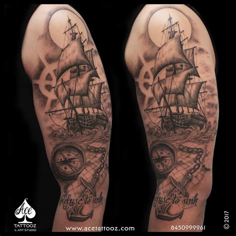 Thank You - Ace Tattooz | Nautical tattoo, Ship tattoo, Weird tattoos