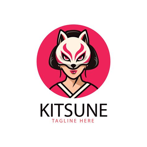 hand drawn flat design kitsune logo 7933661 Vector Art at Vecteezy