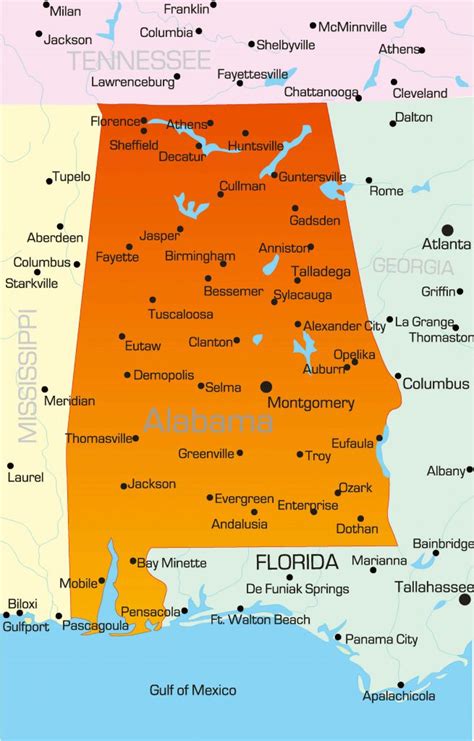 Alabama Map - Guide of the World