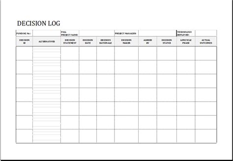 Decision Log Templates | 10+ Free Printable Word, PDF & Excel Formats ...