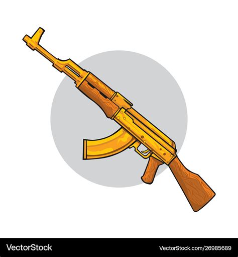 Ak 47 assault rifle art Royalty Free Vector Image