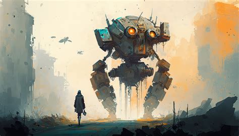 Wallpaper : ai art, ilustrasi, konsep seni, robot 4579x2616 - alx ...