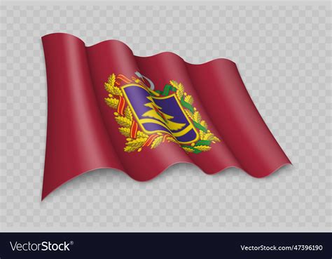 3d realistic waving flag of bryansk oblast Vector Image